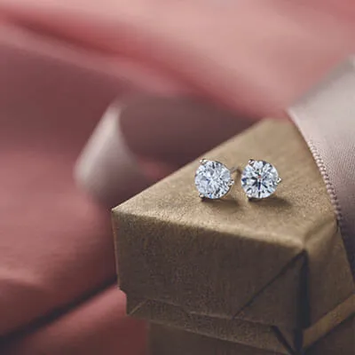 Diamond stud earrings